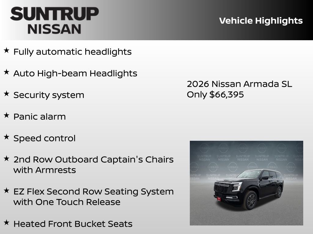 New 2026 Nissan Armada SL w/ Captain's Chari Seat Package AWD/4WD image 30