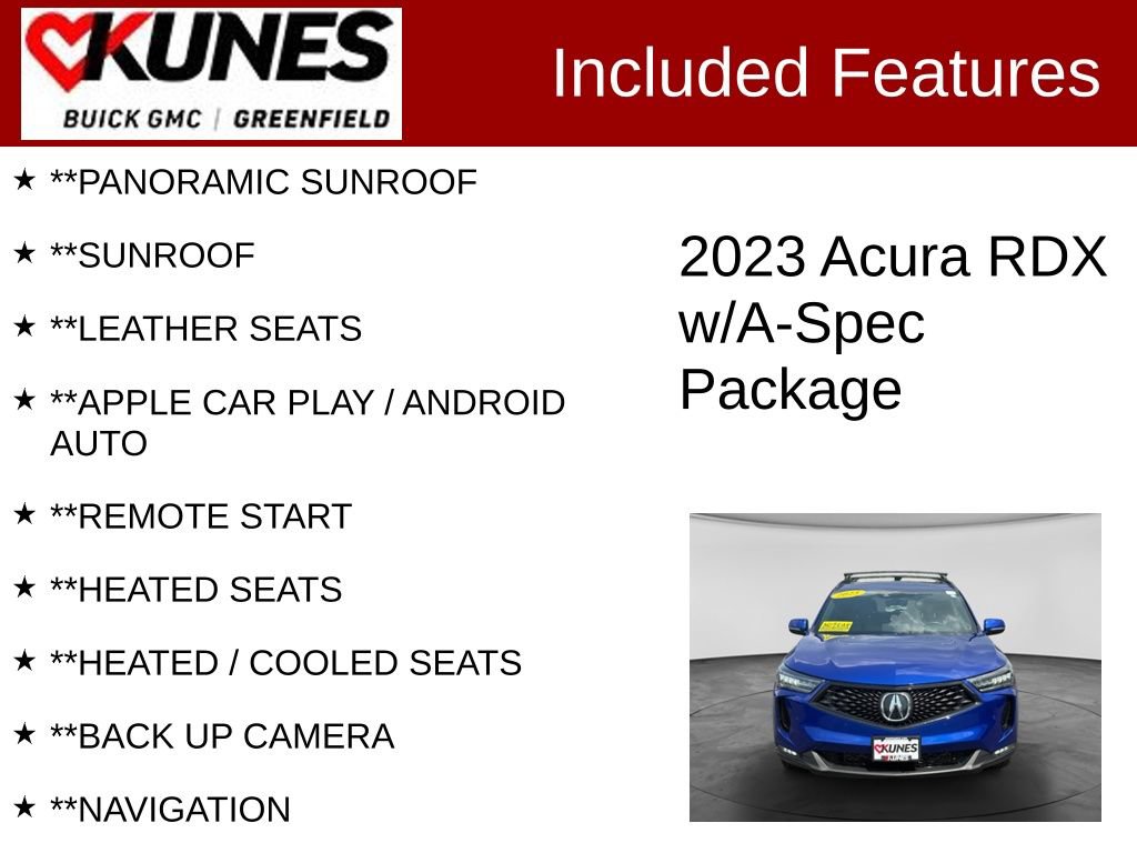 Used 2023 Acura RDX w/ Advance Package AWD/4WD image 2