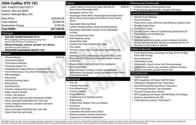 Used 2006 Cadillac DTS w/ Sun And Sound Package image 4