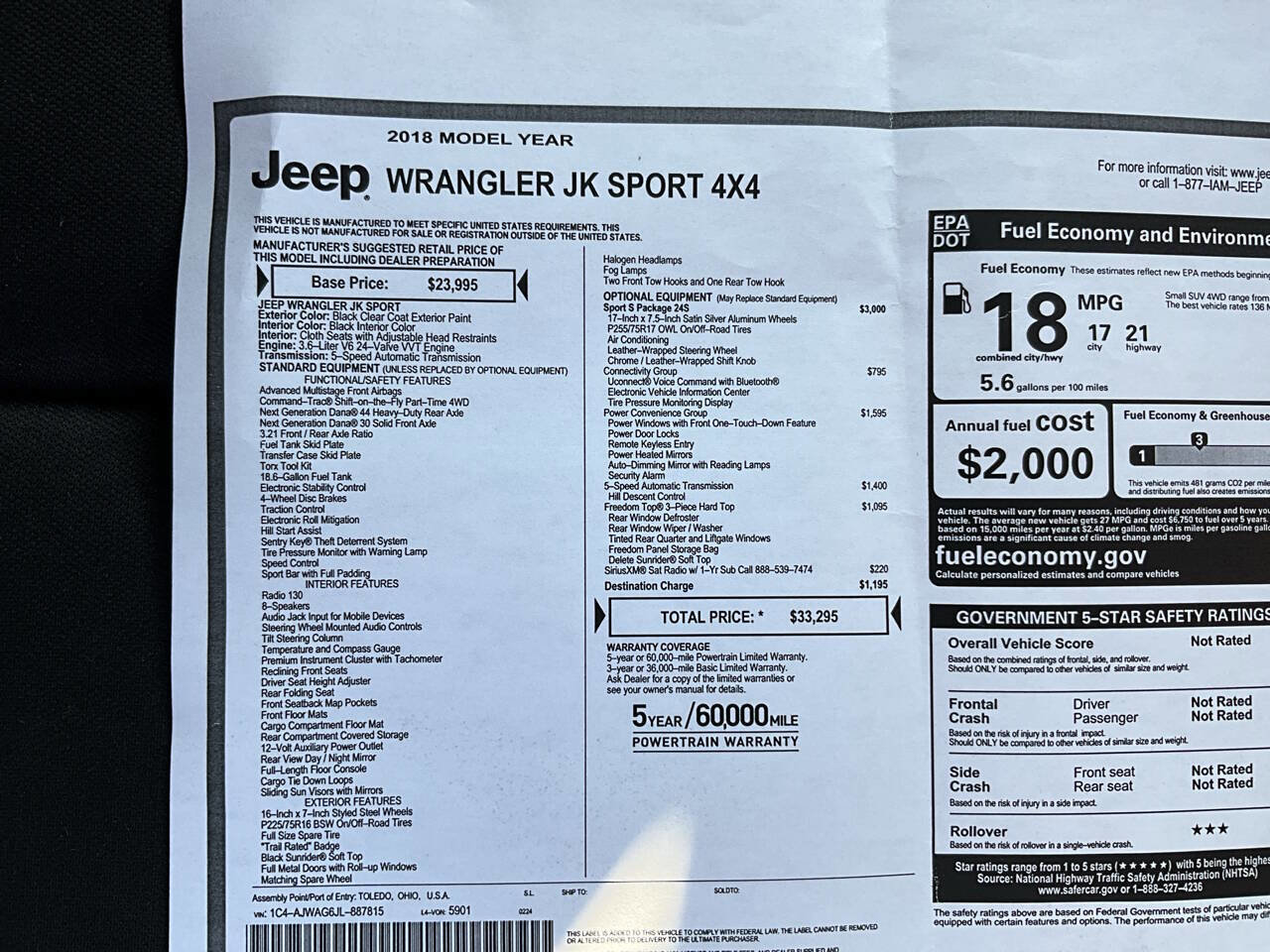 Used 2018 Jeep Wrangler Sport image 36