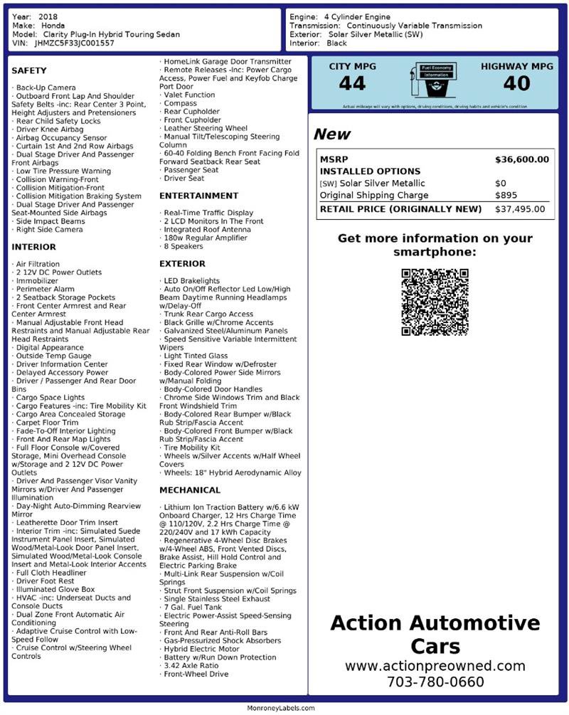 Used 2018 Honda Clarity Touring image 2