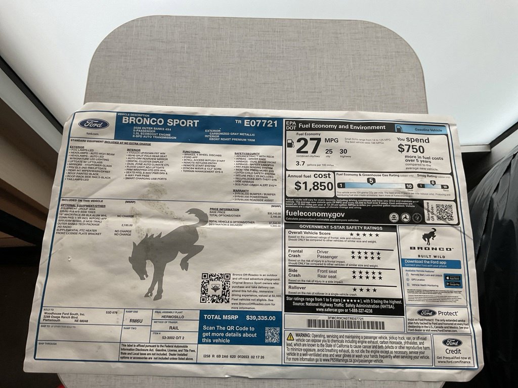 New 2026 Ford Bronco Sport Outer Banks w/ Outer Banks Tech Package+ AWD/4WD image 23