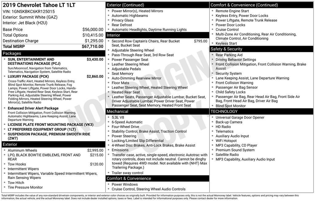 Used 2019 Chevrolet Tahoe LT AWD/4WD image 12