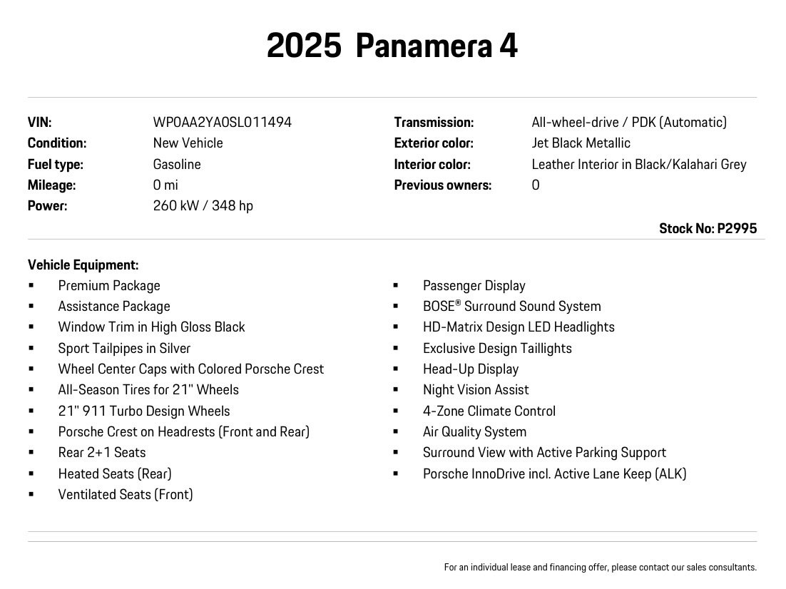 New 2025 Porsche Panamera 4 image 13
