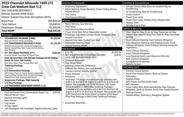 Certified 2023 Chevrolet Silverado 1500 LTZ w/ Technology Package AWD/4WD image 32