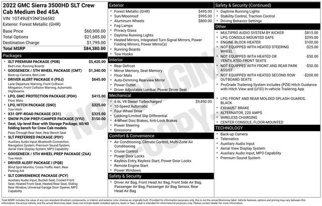 Used 2022 GMC Sierra 3500 SLT w/ SLT Premium Package AWD/4WD image 3