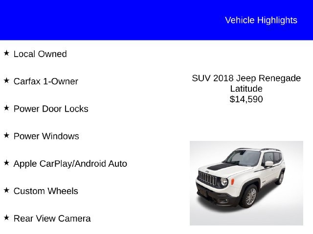 Used 2018 Jeep Renegade Latitude FWD image 2