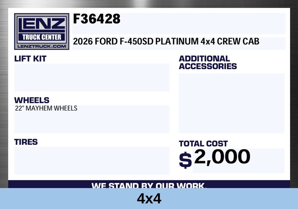 Used 2026 Ford F450 Platinum w/ FX4 Off-Road Package AWD/4WD image 2