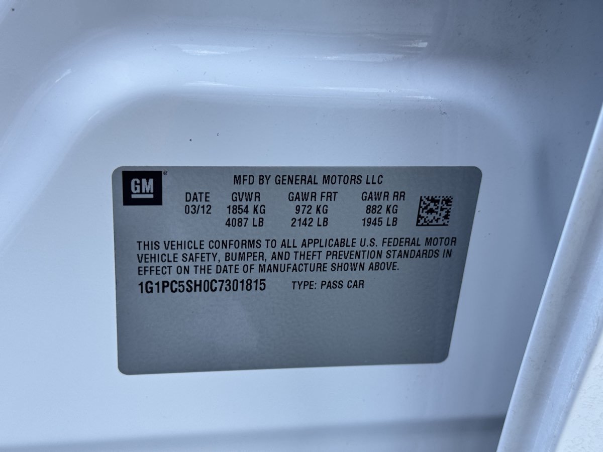 Used 2012 Chevrolet Cruze LS w/ Connectivity Package FWD image 17