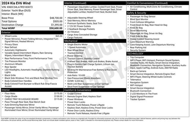 Certified 2024 Kia EV6 Wind RWD image 15