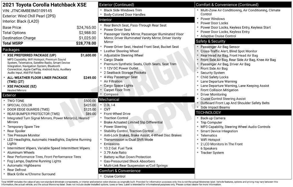 Used 2021 Toyota Corolla XSE w/ XSE Preferred Package FWD image 38