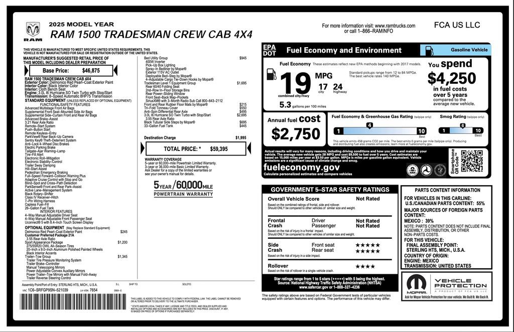Certified 2025 RAM 1500 Tradesman AWD/4WD image 2