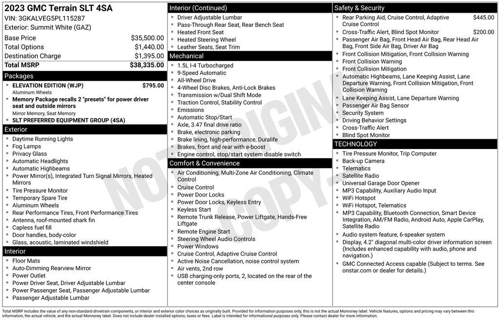 Certified 2023 GMC Terrain SLT w/ Elevation Edition AWD/4WD image 7
