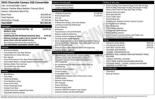 Used 2024 Chevrolet Camaro SS RWD image 28