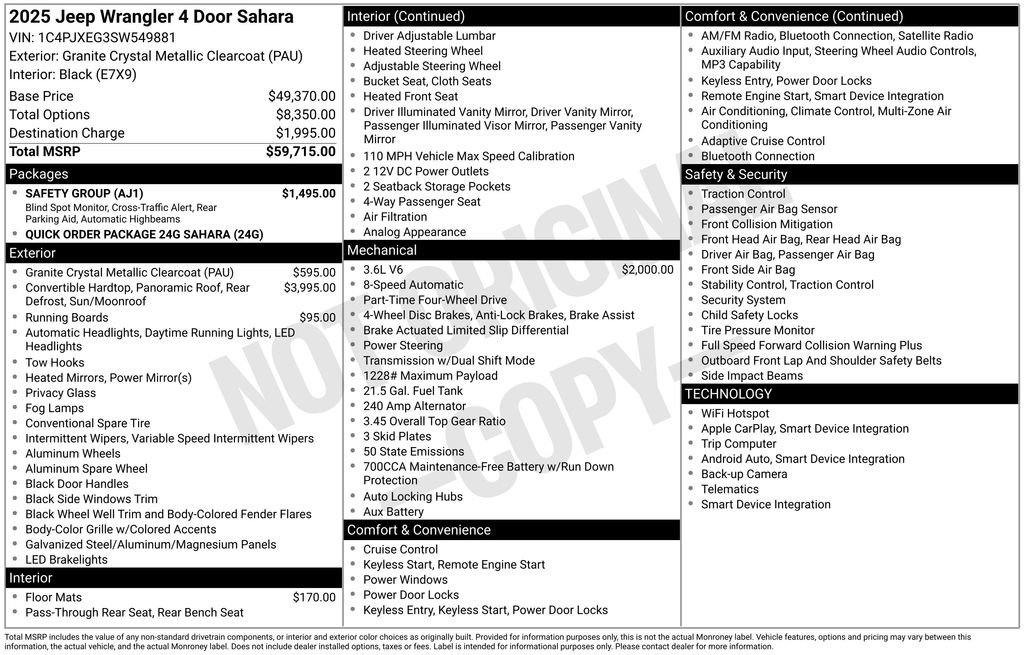 Certified 2025 Jeep Wrangler Unlimited Sahara w/ Safety Group AWD/4WD image 27