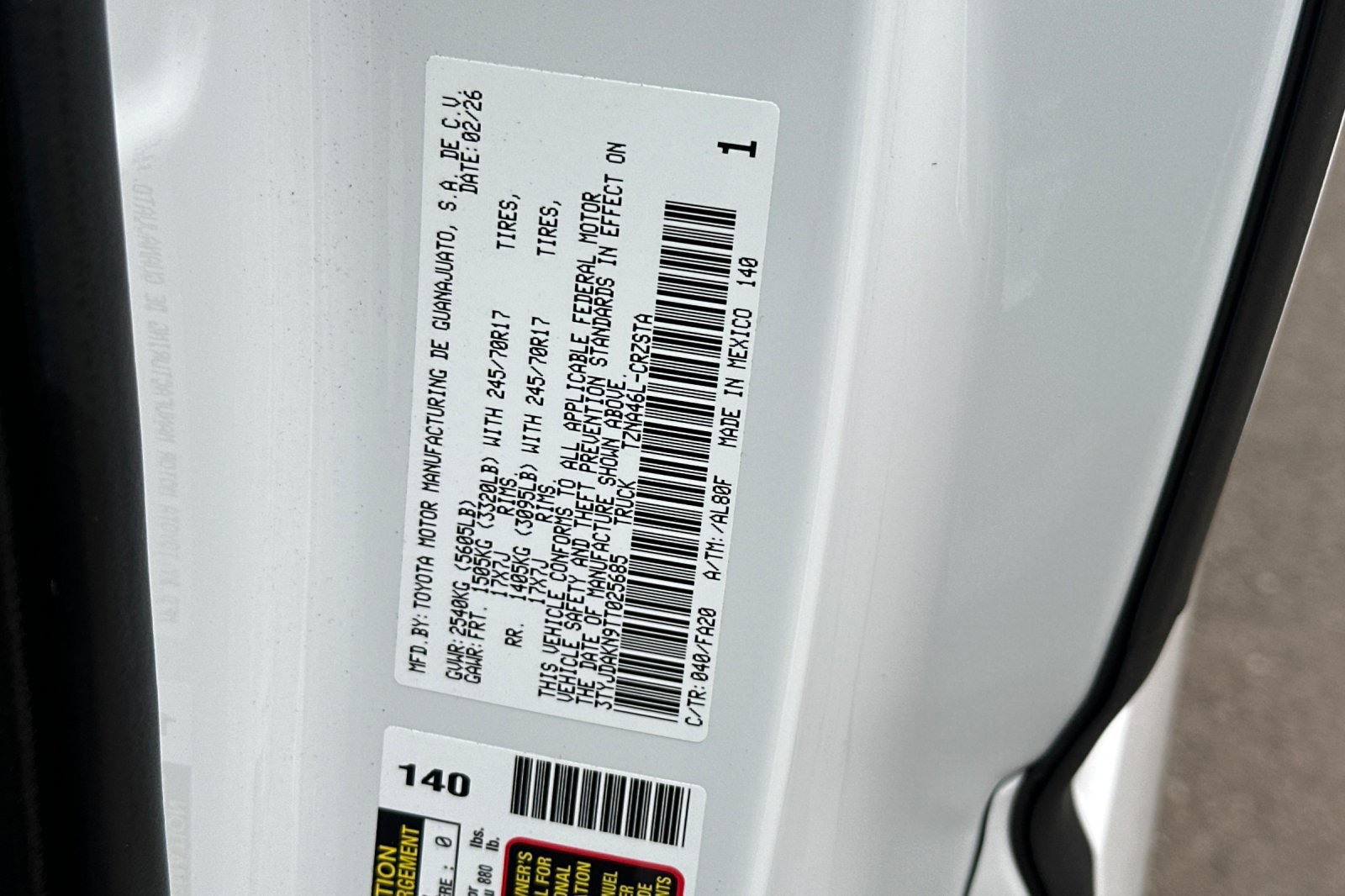 Certified 2026 Toyota Tacoma SR AWD/4WD image 54