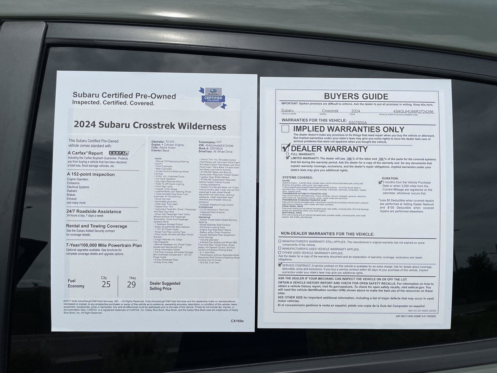 Certified 2024 Subaru Crosstrek 2.5i Wilderness w/ Crosstrek Mirror Package AWD/4WD image 32