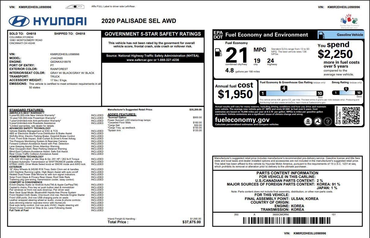 Used 2020 Hyundai Palisade SEL image 57