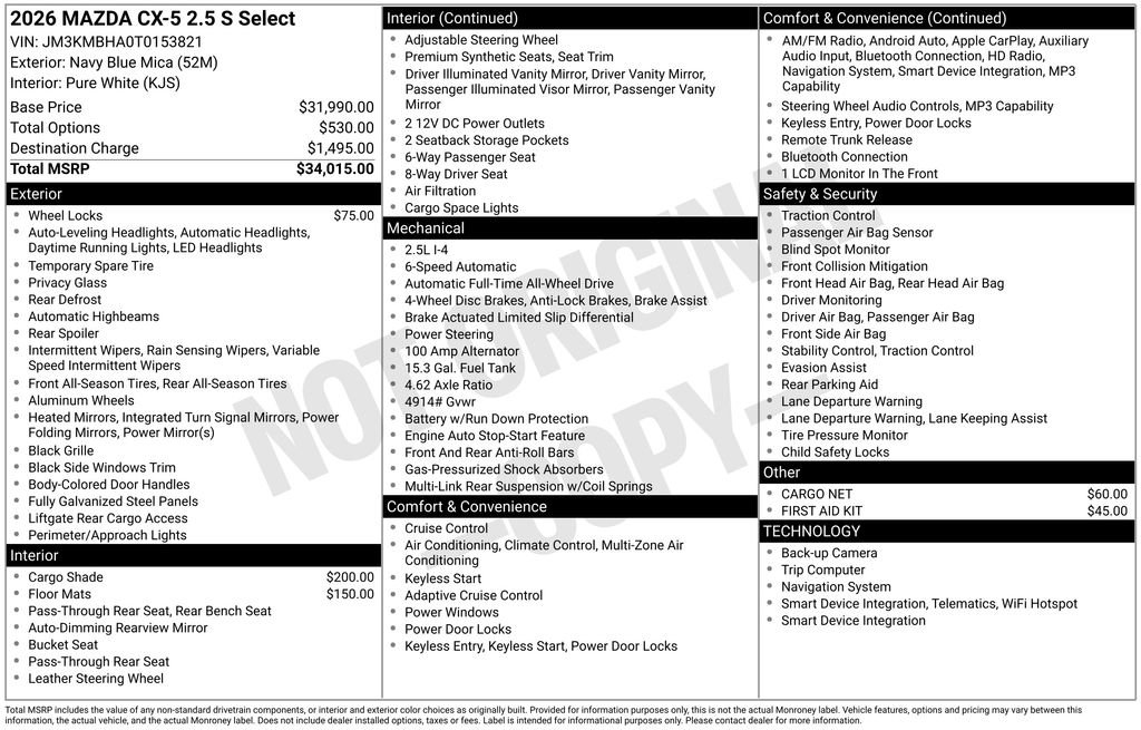 New 2026 MAZDA CX-5 Select AWD/4WD image 35