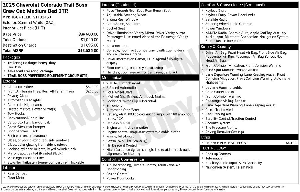 Used 2025 Chevrolet Colorado Trail Boss AWD/4WD image 33