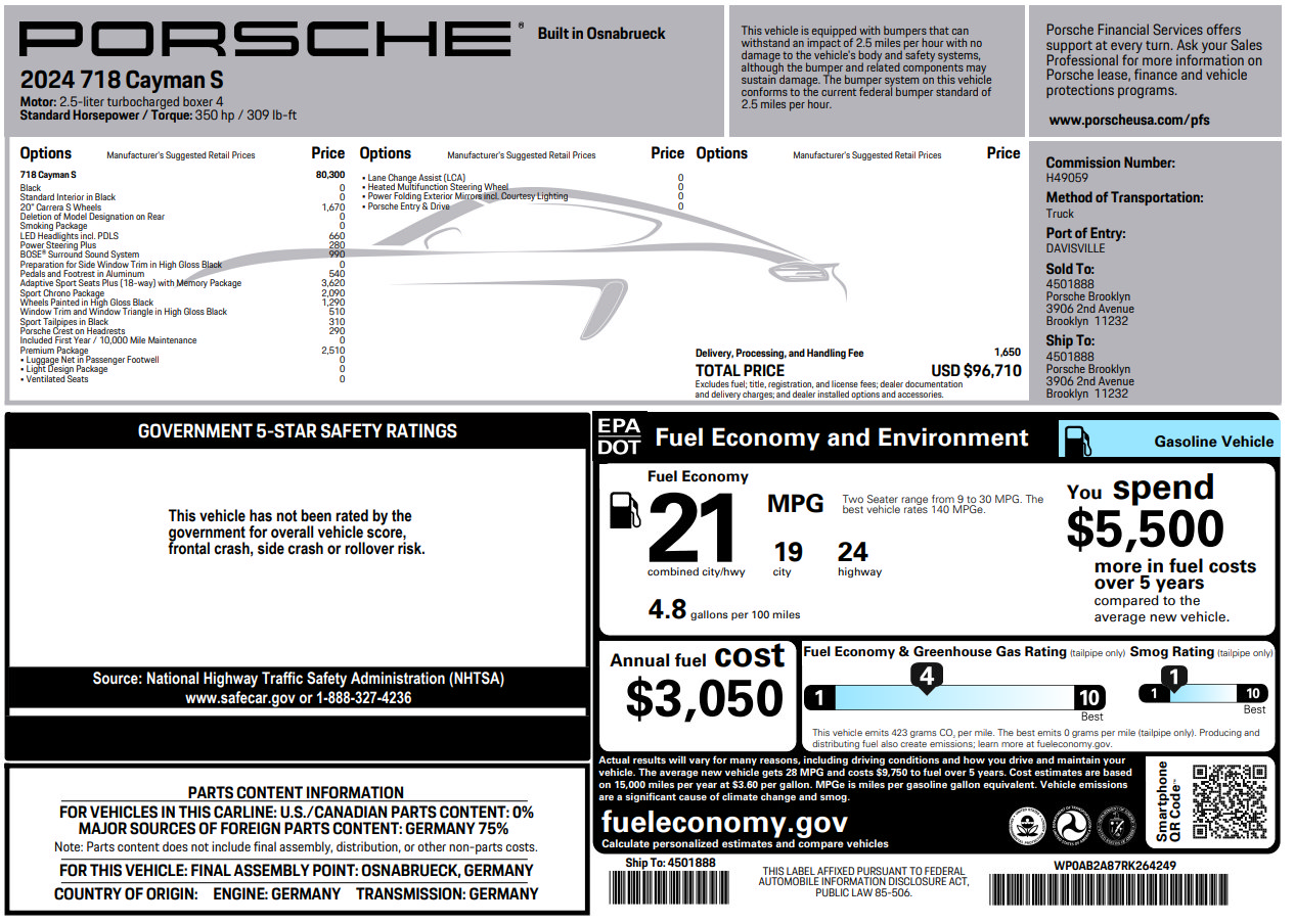 Certified 2024 Porsche 718 Cayman S RWD image 43