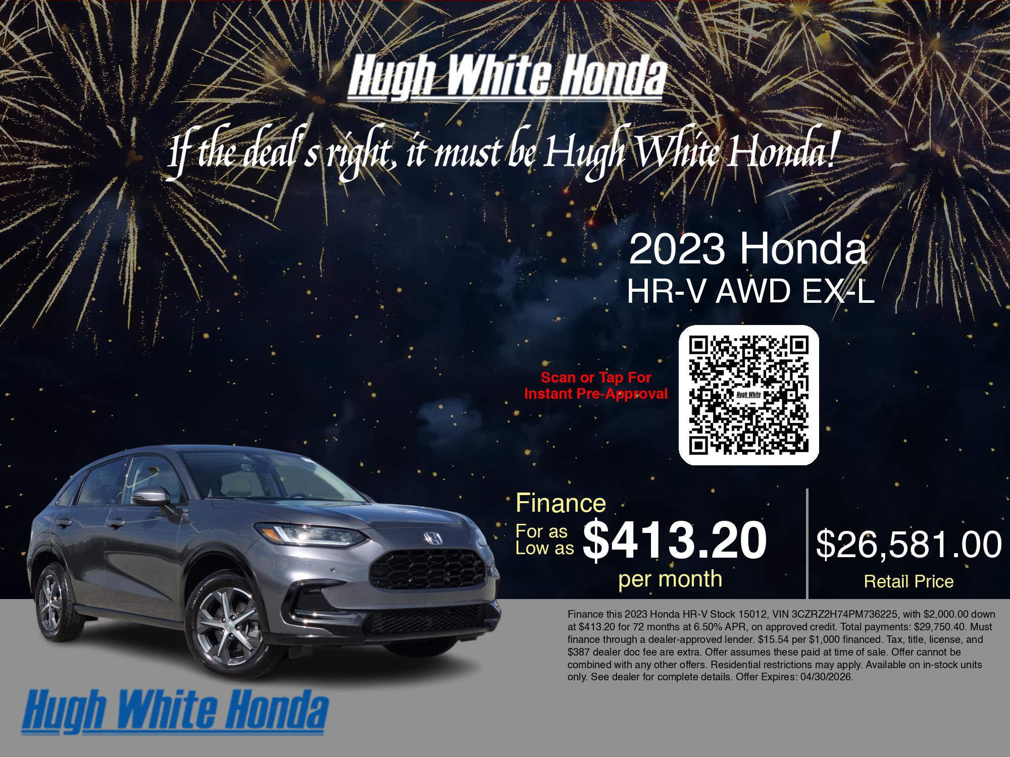 Used 2023 Honda HR-V EX-L image 3