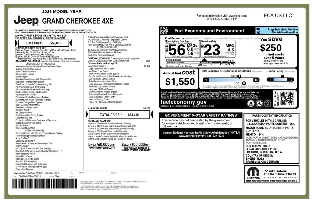 Certified 2023 Jeep Grand Cherokee 4WD 4xe w/ Luxury Tech Group II image 4
