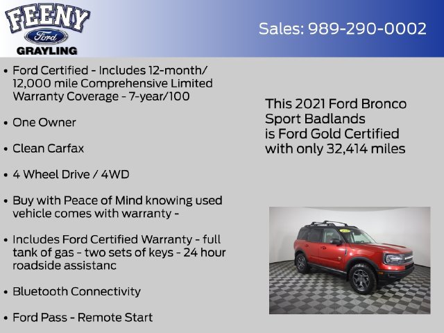Used 2021 Ford Bronco Sport Badlands w/ Badlands Package AWD/4WD image 5