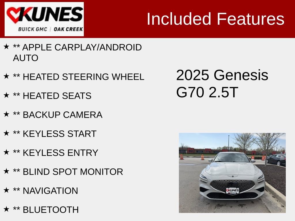 Used 2025 Genesis G70 2.5T AWD/4WD image 2