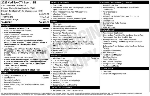 Used 2023 Cadillac CT4 Sport w/ Cold Weather Package image 45