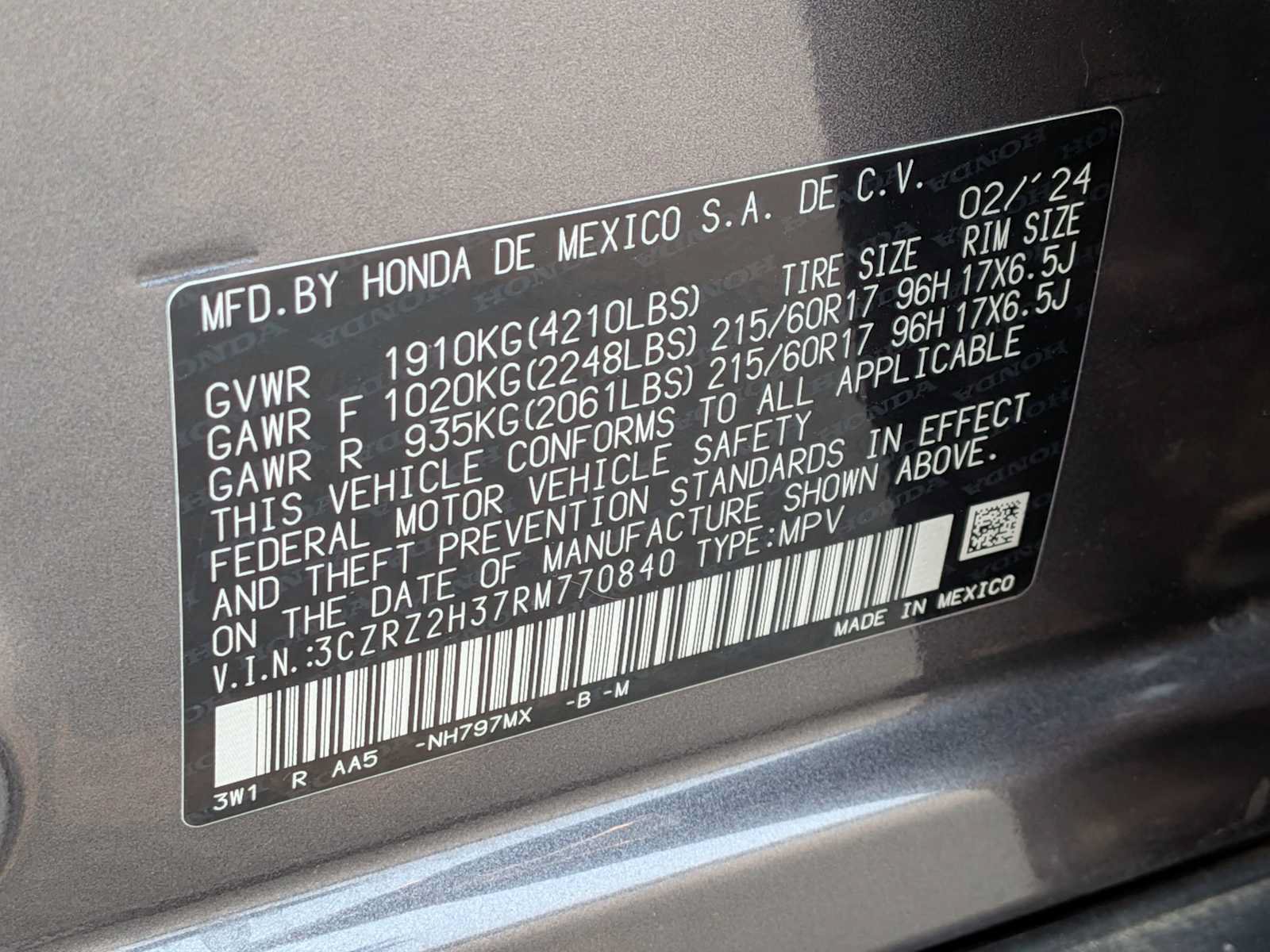Used 2024 Honda HR-V LX image 30