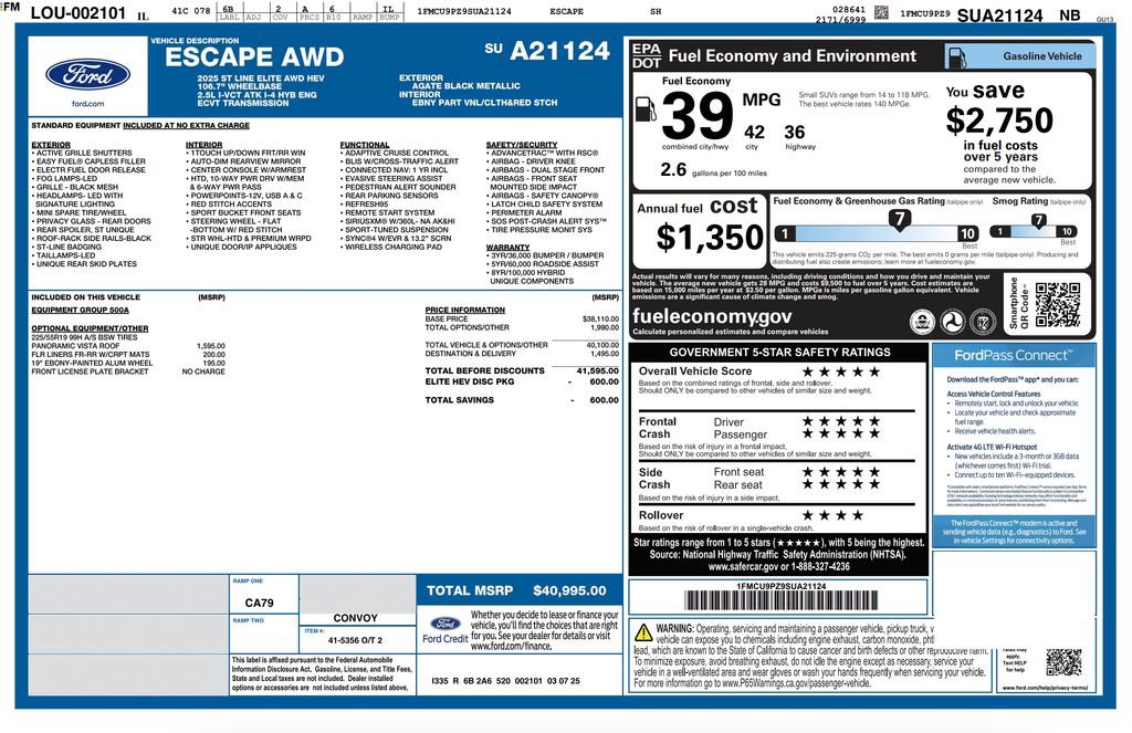 Used 2025 Ford Escape ST-Line Elite image 2