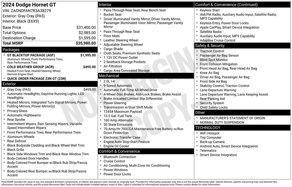 Used 2024 Dodge Hornet GT w/ GT Blacktop Package image 40