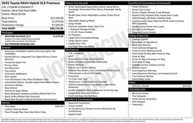 Used 2025 Toyota RAV4 XLE Premium w/ Weather Package AWD/4WD image 7