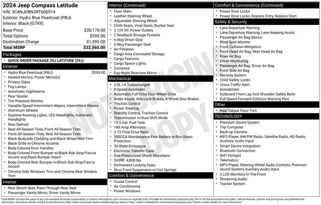 Used 2024 Jeep Compass Latitude AWD/4WD image 41