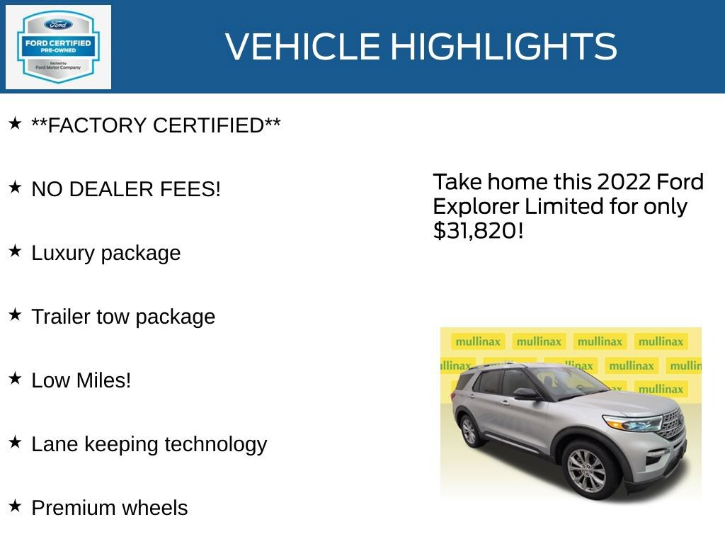 Used 2022 Ford Explorer Limited w/ Equipment Group 301A RWD image 12