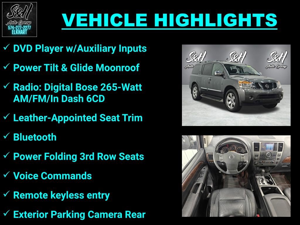 Used 2011 Nissan Armada SL w/ DVD FES Pkg AWD/4WD image 3