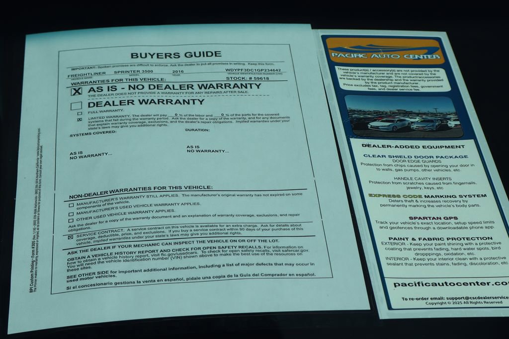 Used 2016 Freightliner Sprinter 3500 w/ High Idle Fixed Package image 42