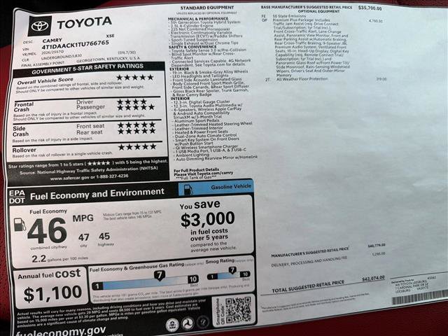 New 2026 Toyota Camry XSE w/ Premium Plus Package FWD image 25