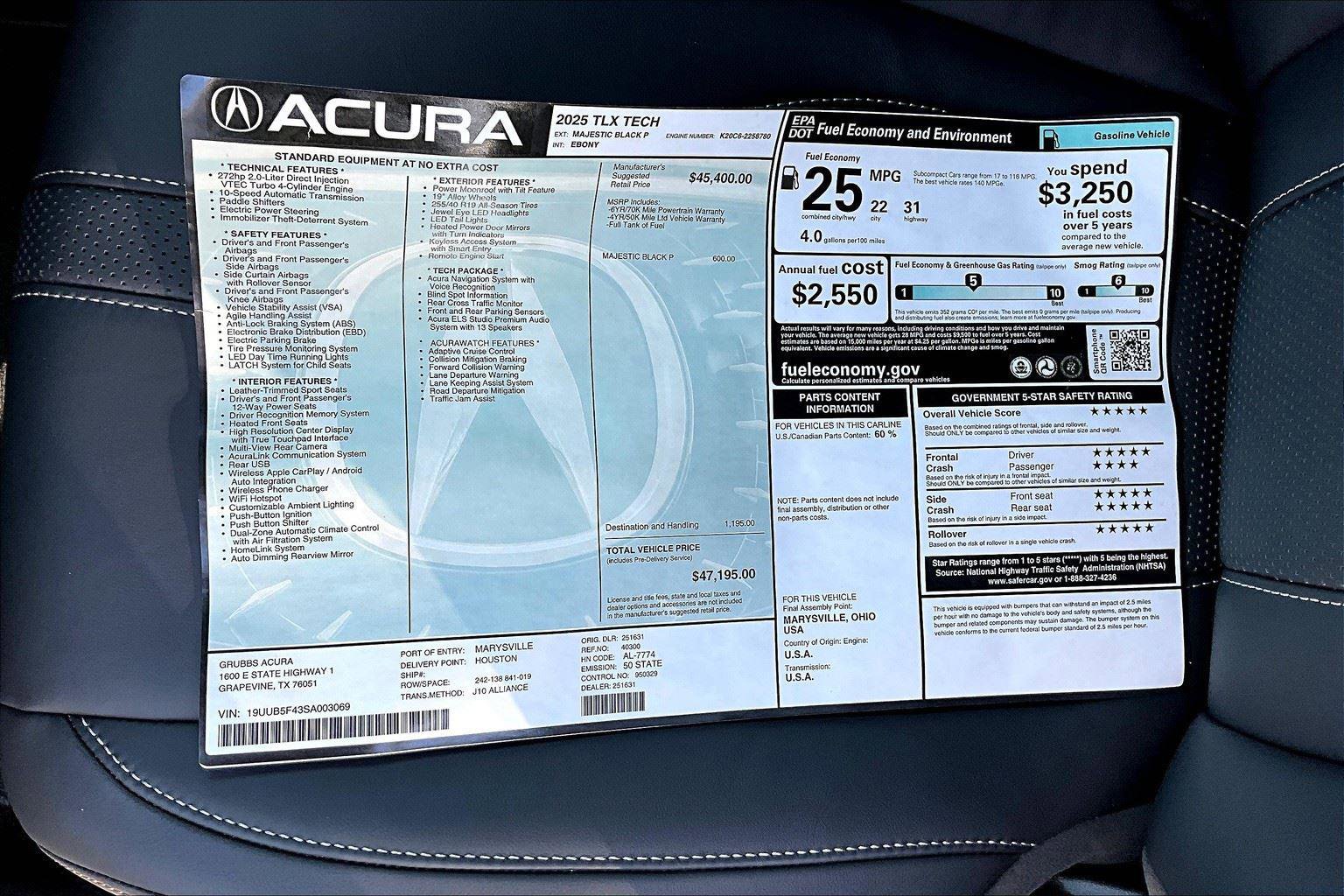 New 2025 Acura TLX w/ Technology Package image 24