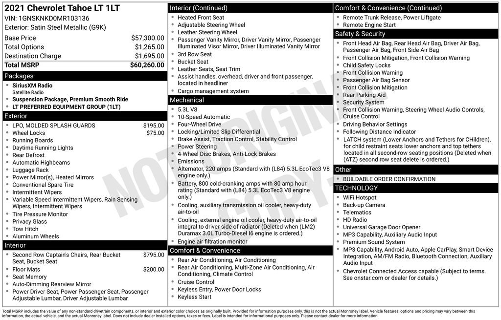 Used 2021 Chevrolet Tahoe LT AWD/4WD image 36