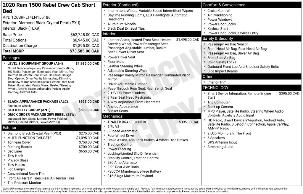 Used 2020 RAM 1500 Rebel w/ Level 1 Equipment Group AWD/4WD image 40