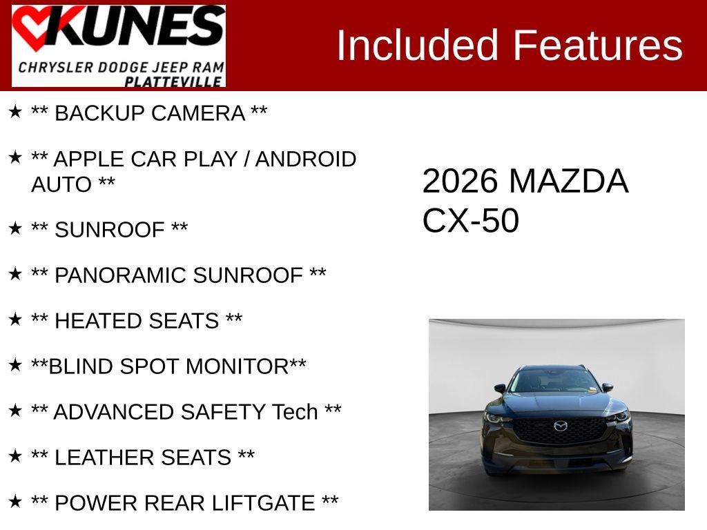 Used 2026 MAZDA CX-50 AWD 2.5 S w/ Preferred Pkg image 2