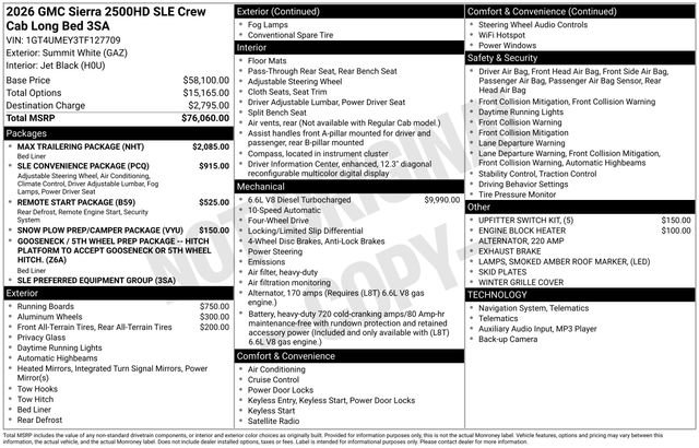 New 2026 GMC Sierra 2500 SLE w/ Max Trailering Package AWD/4WD image 4