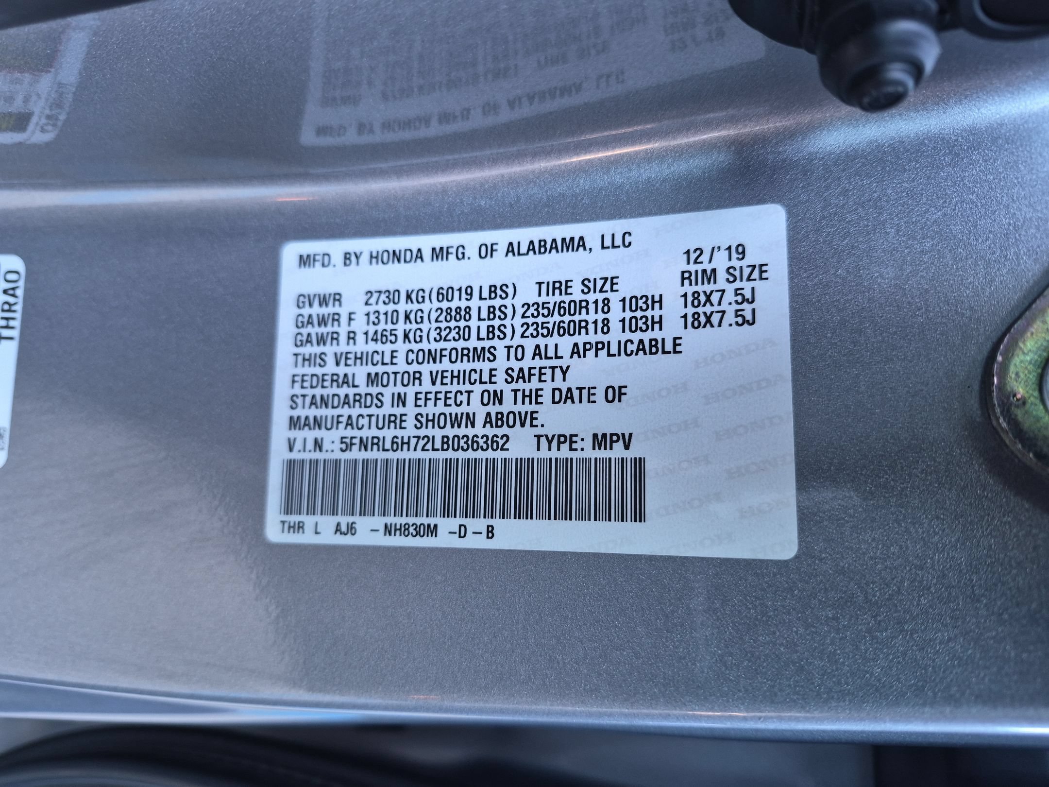 Certified 2020 Honda Odyssey EX-L image 39