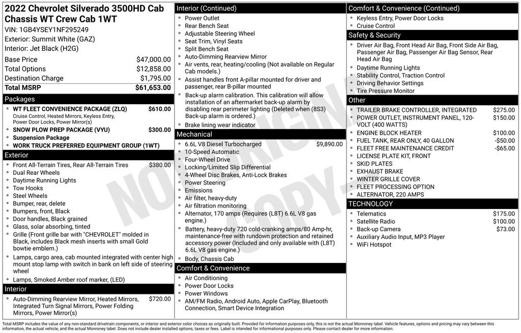 Used 2022 Chevrolet Silverado 3500 W/T w/ WT Fleet Convenience Package image 5