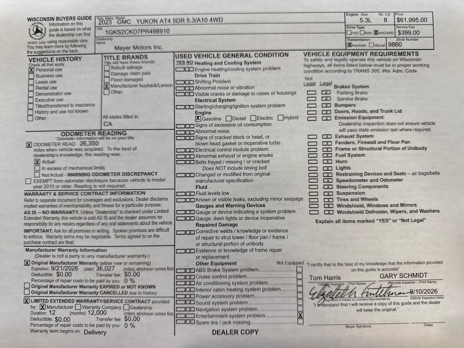 Used 2023 GMC Yukon AT4 w/ Max Trailering Package AWD/4WD image 34