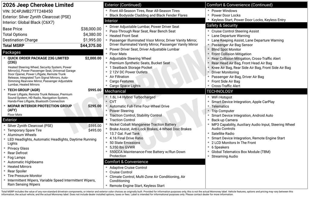 New 2026 Jeep Cherokee Limited AWD/4WD image 6