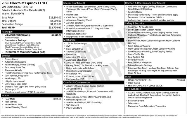 New 2026 Chevrolet Equinox LT w/ Midnight Edition FWD image 4