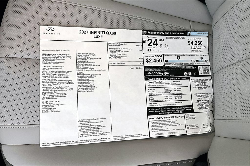 New 2027 INFINITI QX60 Luxe w/ Cargo Package FWD image 36